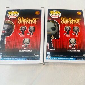 Lot of 2 Funko Pop! Rocks Slipknot Clown #297 & Jay #298 NEW Collectibles Music